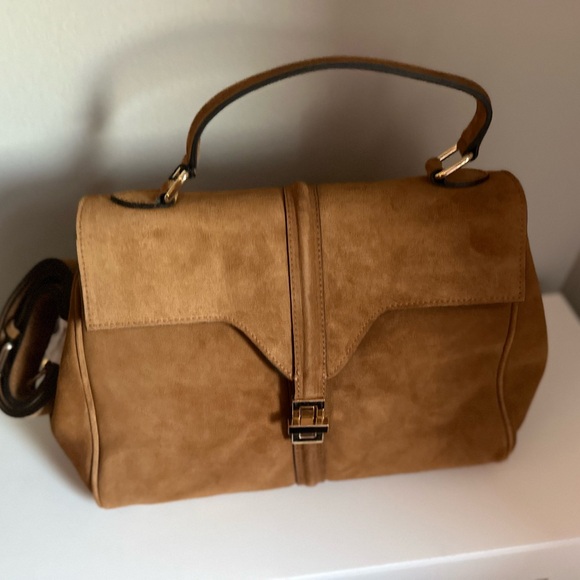 NWT Amerai Cuoio  Genuine Suede Top Handle Satchel - Picture 9 of 14